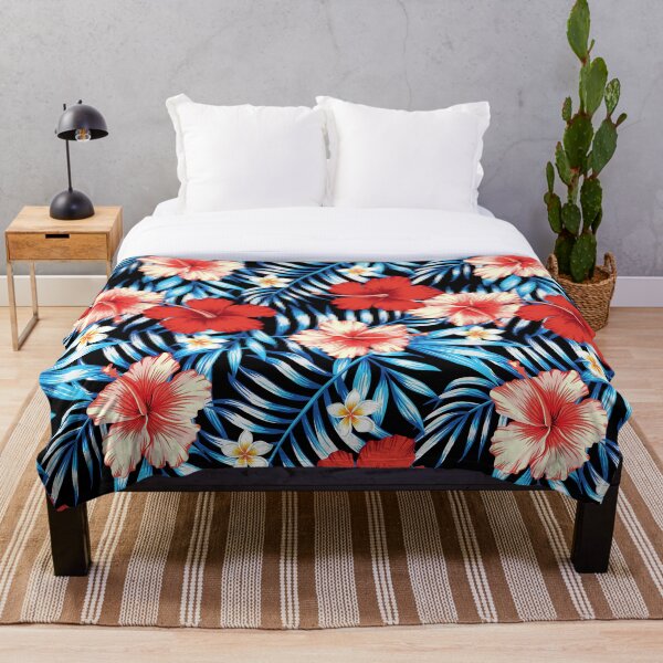 Item preview, Hibiscus floral pattern - red and blue flowers designed and sold by Rakesh Murugan.