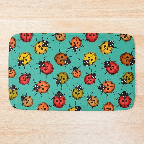 Item preview, Colorful ladybugs on turquoise designed and sold by Katerina Mitkova Kirilova.