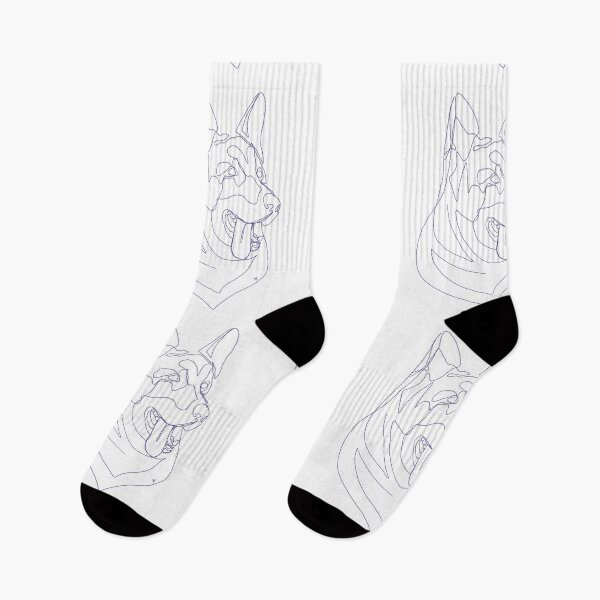 Item preview, German Shepherd One Line Purple Illustration designed and sold by noiza.