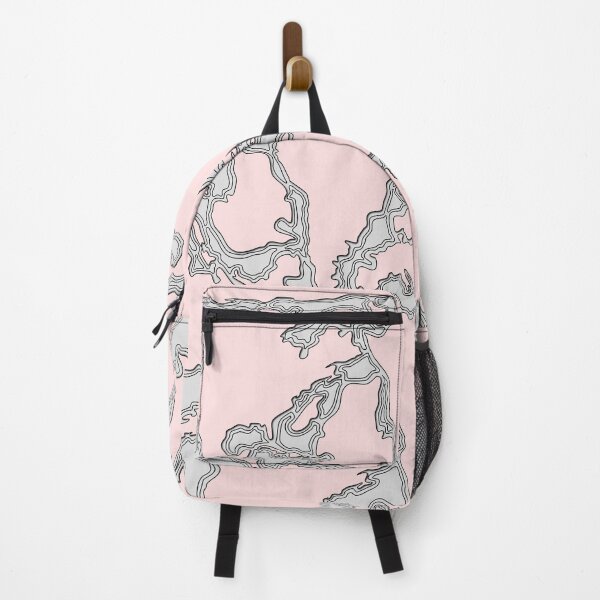 Item preview, Abstract map pattern with mixed continents in light red and grey designed and sold by CiniArt.
