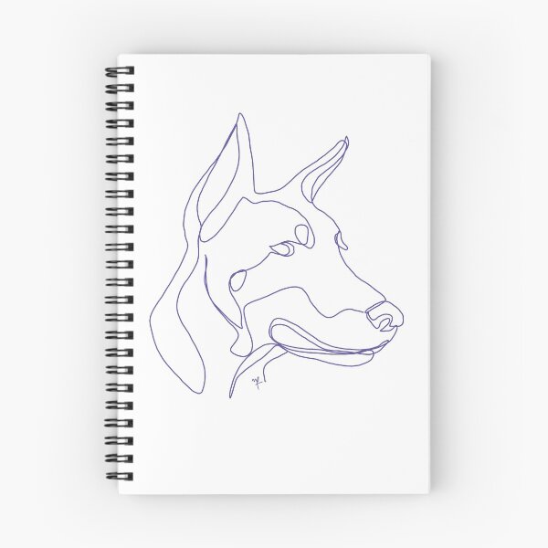 Item preview, Doberman One Line Purple Illustration designed and sold by noiza.