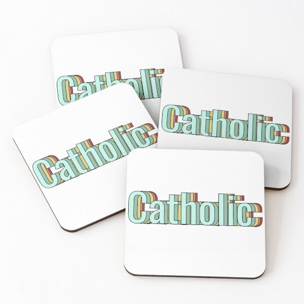 Item preview, Catholic Retro Block letter - multi-color designed and sold by 21stCsaints.