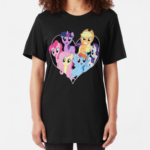 chest heart ponies Slim Fit T-Shirt