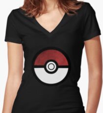 Pokeball Women's Fitted V-Neck T-Shirt