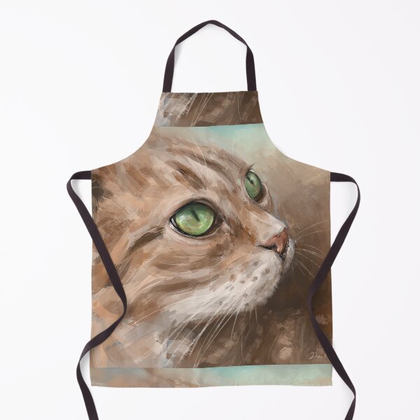 Item preview, Painting of a Blonde Cat with Bright Green Eyes Looking to the Side designed and sold by ibadishi.