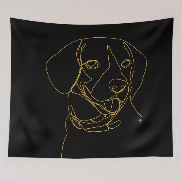 Item preview, Beagle One Line Gold Illustration designed and sold by noiza.
