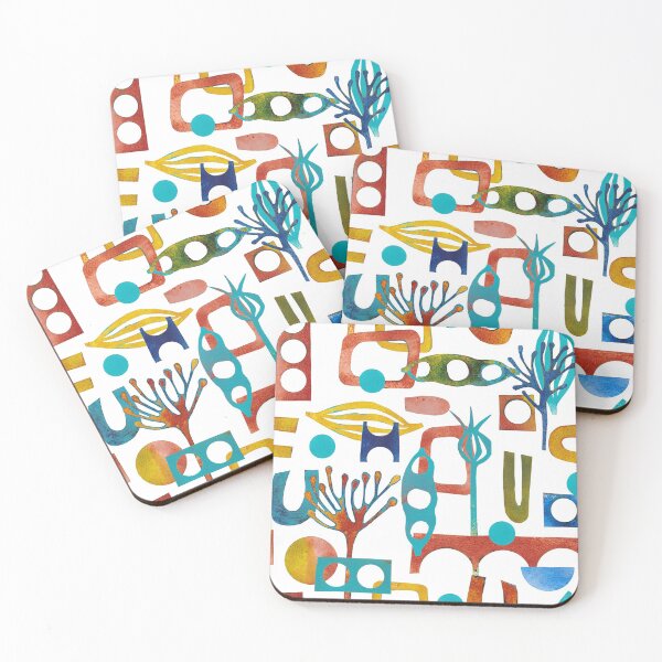 Item preview, Shapes collage monoprint designed and sold by kittyvdheuvel.