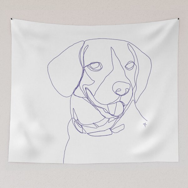 Item preview, Beagle One Line Purple Illustration designed and sold by noiza.