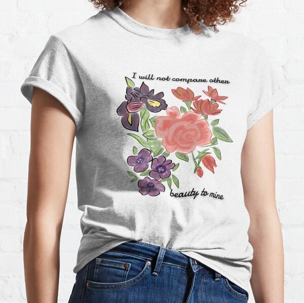Roses/Lotus/Violet/Iris Watercolor Design Classic T-Shirt