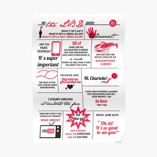 The Lizzie Bennet Diaries Quotes Poster Poster