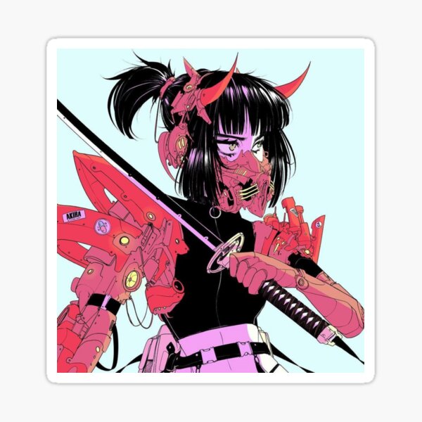 Cyberpunk girl Sticker