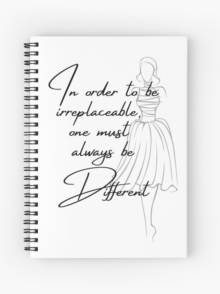 Always Be Different Coco Chanel Inspired Spiral Notebook for Sale by  ricknosis