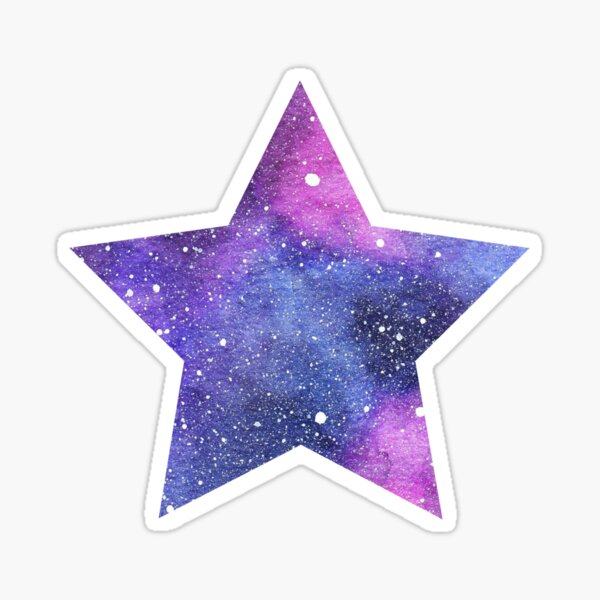 Pink and Blue Galaxy Night Sky Star Sticker