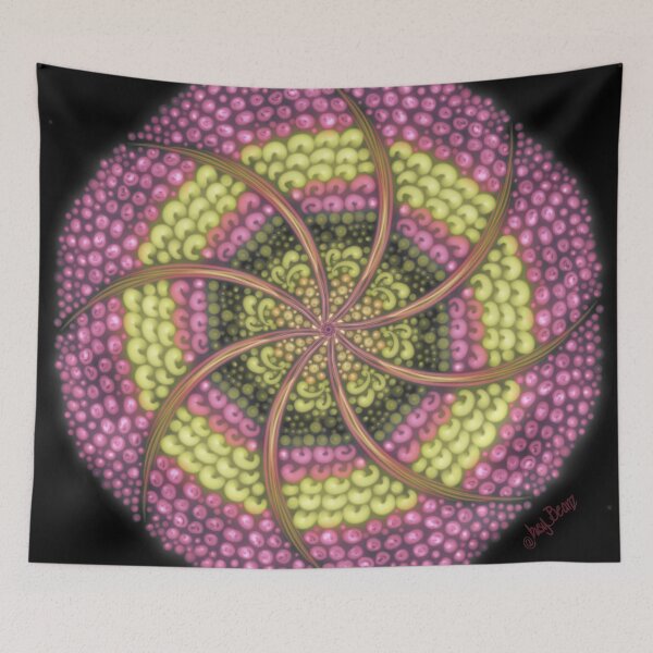 Item preview, Vibrant pink beaded spiral designed and sold by busyBeanz.