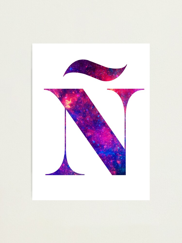 Letter N Galaxy In White Background Photographic Print By Paulrommer Redbubble