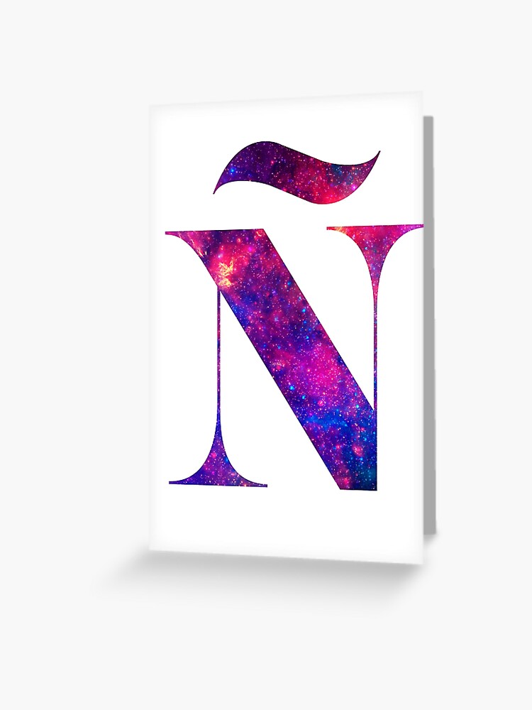 Letter N Galaxy In White Background Greeting Card By Paulrommer Redbubble