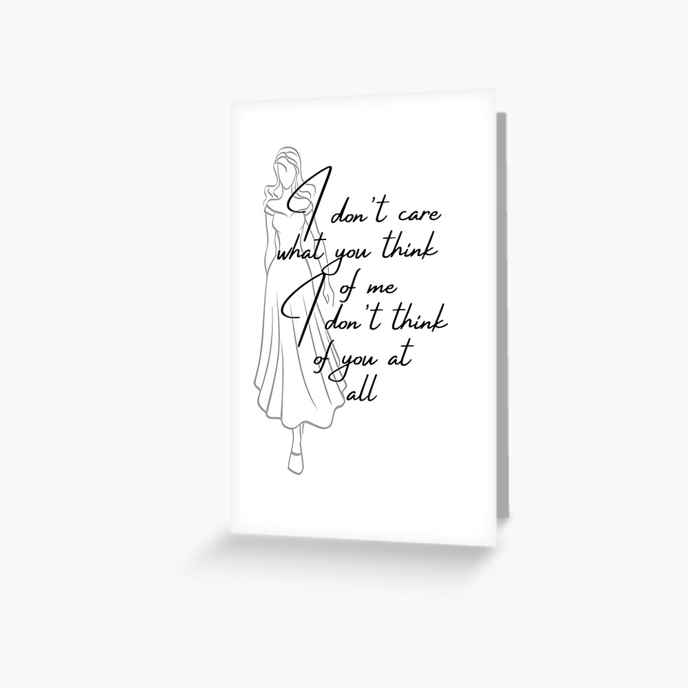 I Don't Care What You Think Of Me Coco Chanel Inspired | Greeting Card