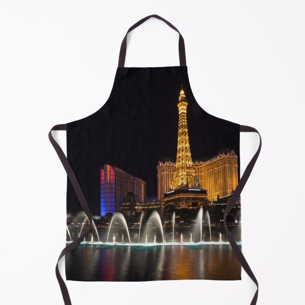Item preview, Splendiferous Las Vegas Fountains - Dainty Jets with Paris Eiffel Tower and Ballys at Midnight designed and sold by Georgia Mizuleva.