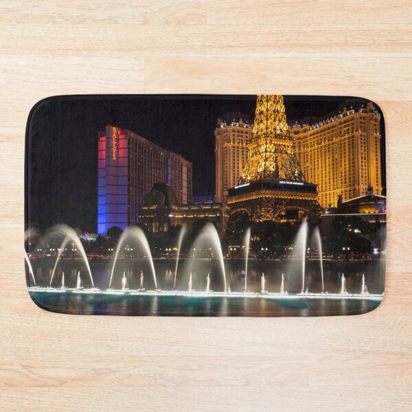 Item preview, Splendiferous Las Vegas Fountains - Dainty Jets with Paris Eiffel Tower and Ballys at Midnight designed and sold by Georgia Mizuleva.