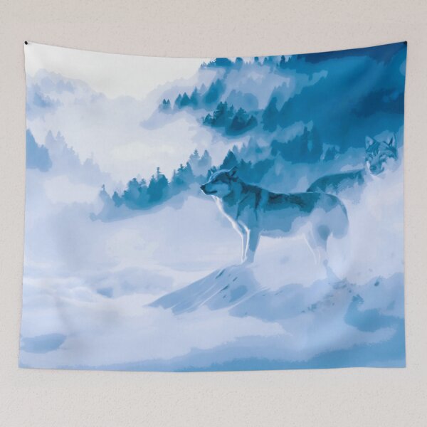 Item preview, Elegant Watercolor Mountain Wolves designed and sold by Hommie9977.