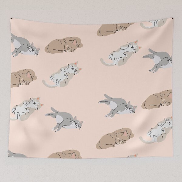 Item preview, Sleeping Cats Cute Pattern designed and sold by ShirtGalaxy.