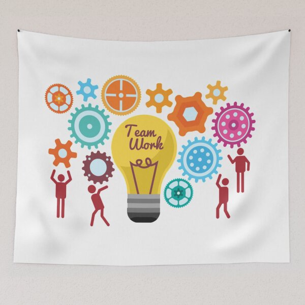 Item preview, Teamwork illustration, Teamwork, Start the team to work together light bulb ideas designed and sold by Halalolo.