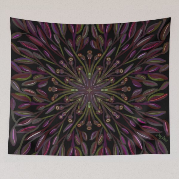 Item preview, Colorful leaves spiraling out of control at nightfall designed and sold by busyBeanz.