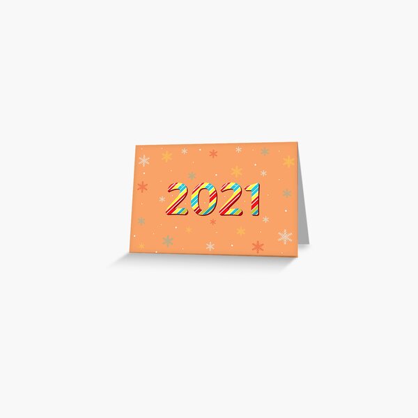Item preview, Happy new year 2021 greeting card with candy text designed and sold by YuliaLark.