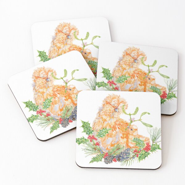 Item preview, Silkie Chickens - Mistletoe Kiss designed and sold by becca-boyce.