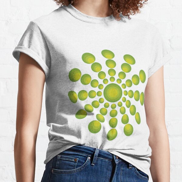 Grüne Kreise im 70er Style Classic T-Shirt