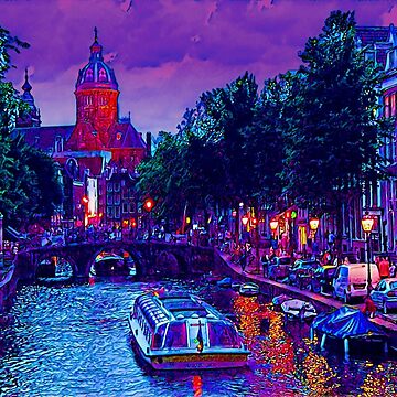 Artwork thumbnail, Amsterdam Night, Netherlands - Fine Art Collection by plzLOOK