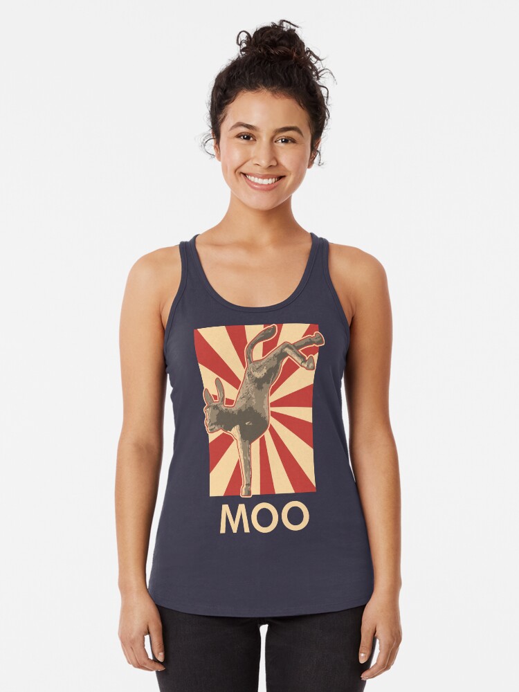Thumbnail 1 of 3, Racerback Tank Top, Moo designed and sold by The Guern.