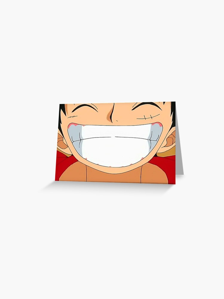 Luffy One Piece Smile Face Greeting Card By Lagger Redbubble