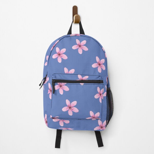 Item preview, Les Fleurs Pink Flower On Blue designed and sold by cation-studio.