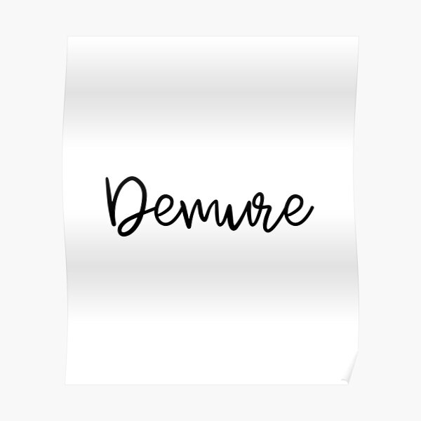 "Demure Beautiful & Meaningful Words in English Language" Poster for