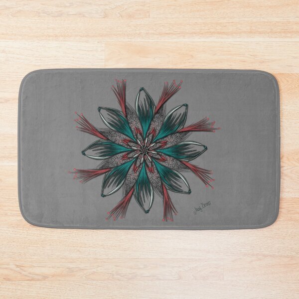 Item preview, Vibrant Orange flower in the grey  designed and sold by busyBeanz.