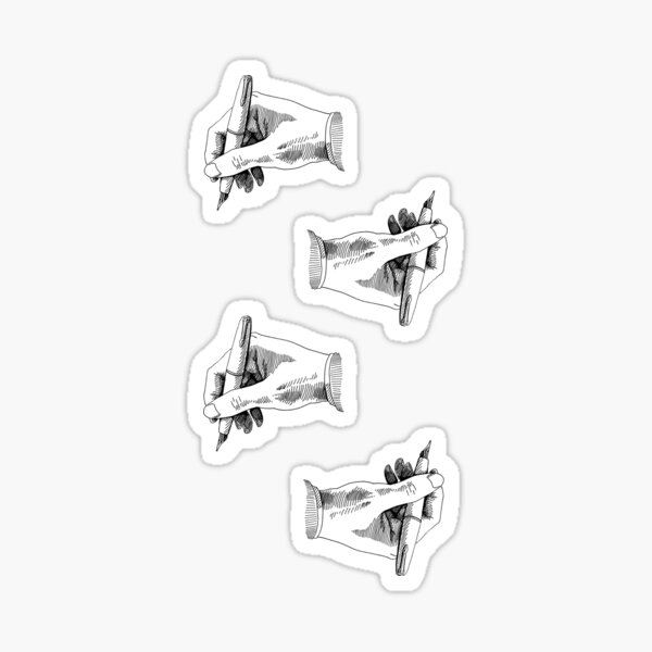 Hands Drawing Each Other Sticker