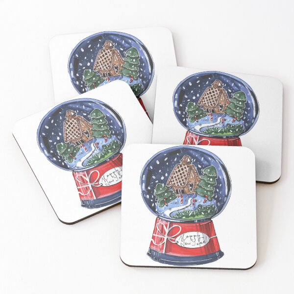 Item preview, hand drawing magical postcard sticker print new year christmas snowball winter celebration holiday family decor decoration designed and sold by InessArt.