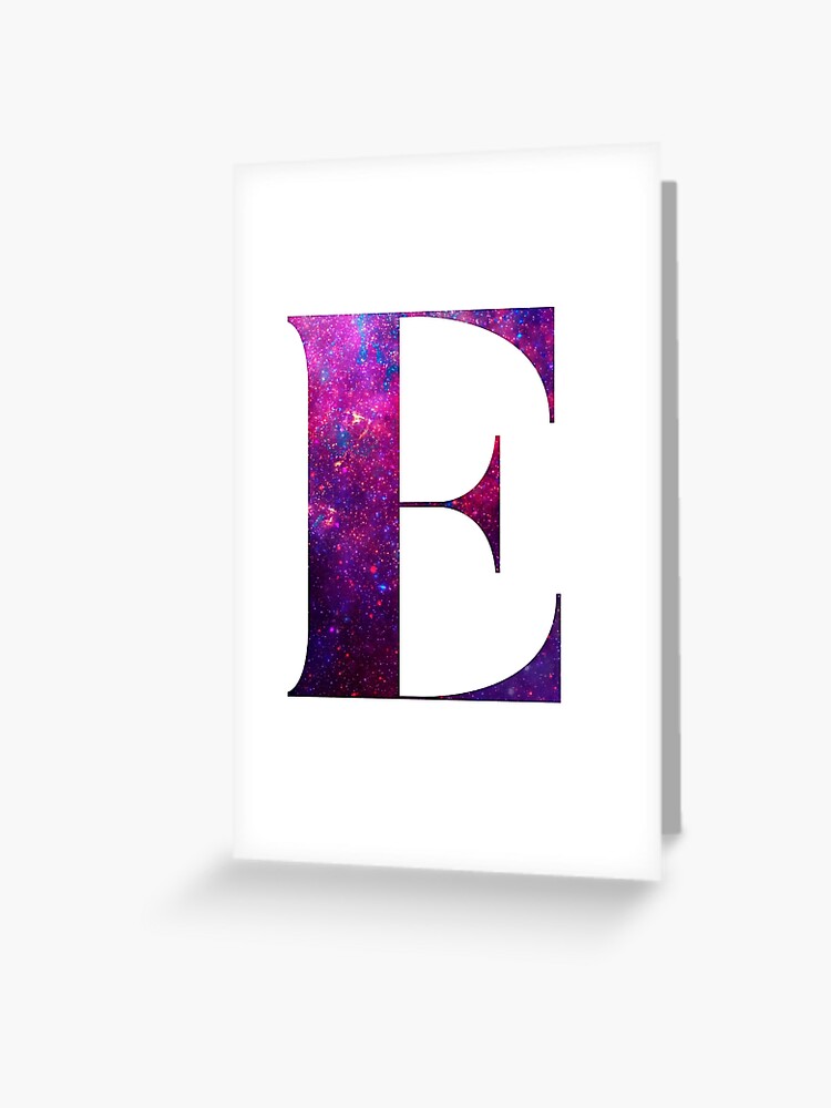 Letter E galaxy in white background