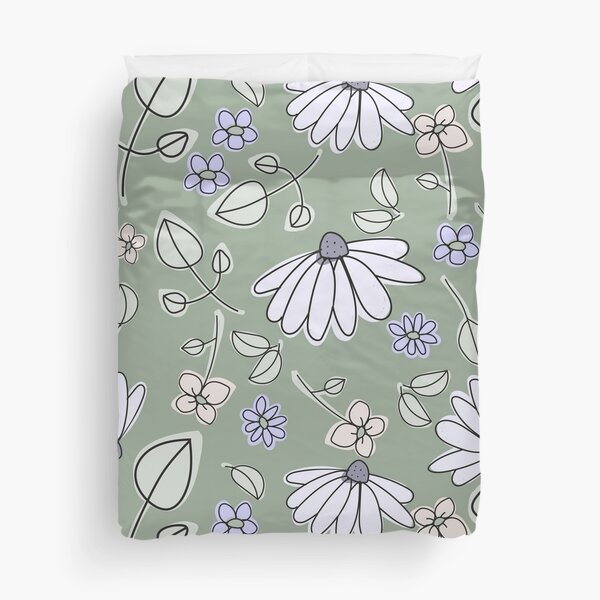 Flower Play (laurel green) Duvet Cover