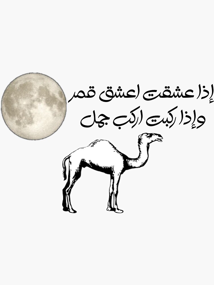"Arabic sentence mean if you loved love moon and if you ride, ride a