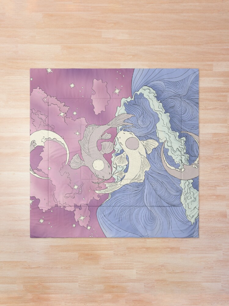 Alternate view of Tui and La, Moon and Ocean Spirits Art Nouveau Comforter