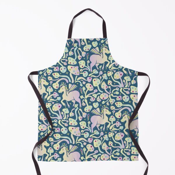 Item preview, rainbow pegasus and mushrooms pattern on teal designed and sold by rysunki-malunki.