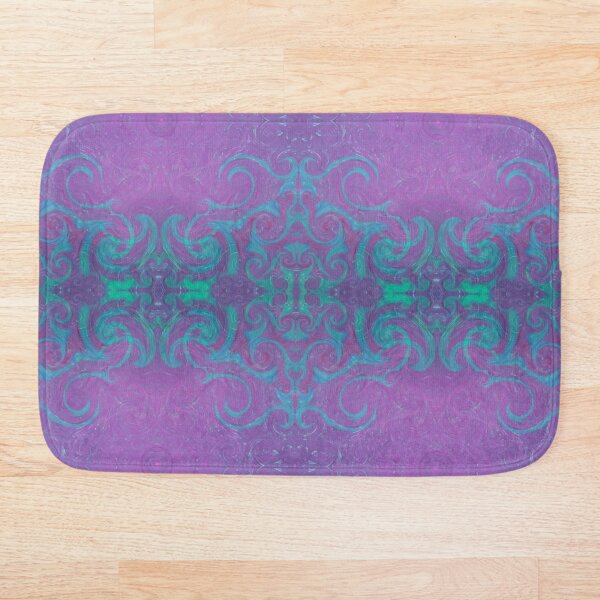 Dreamy Turquoise Spirals Bath Mat
