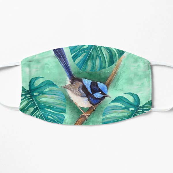 Superb Blue Fairy-Wren by Nadya Neklioudova Flat Mask