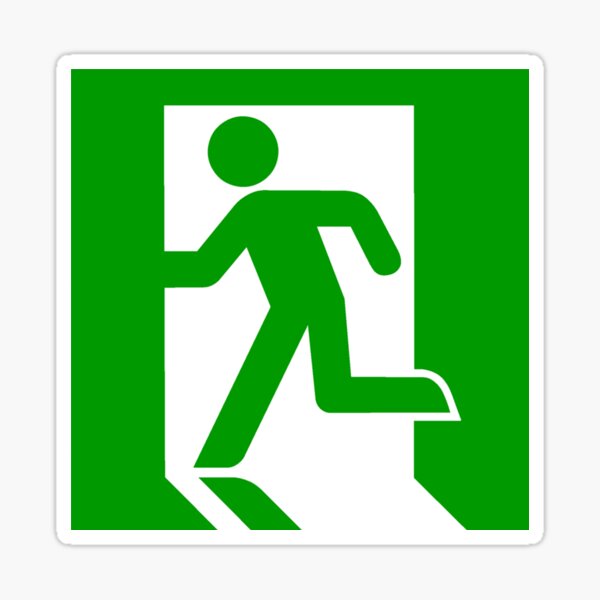 2 Fire Exit and Exit Health & safety fire escape Vinyl wall stickers signs 