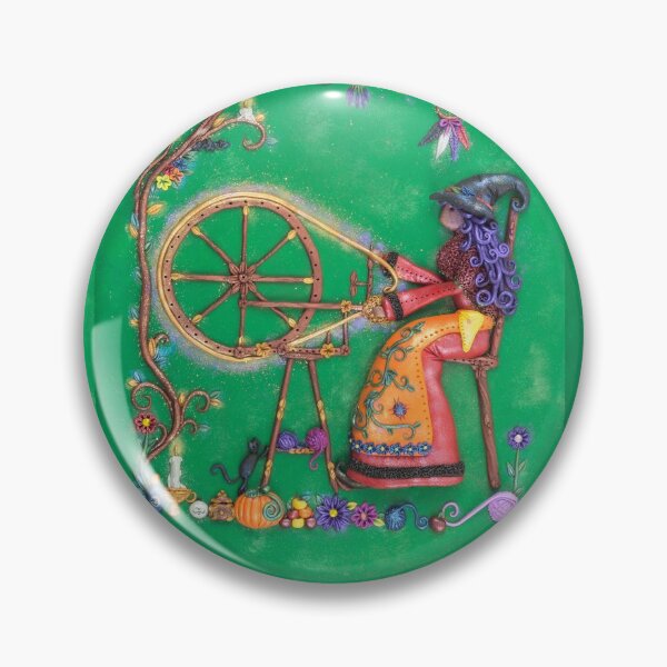 Item preview, Spellbound - Witch at Spinning Wheel Artwork designed and sold by DeidreDreams.