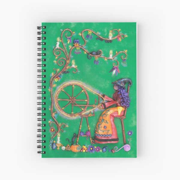 Spellbound - Witch at Spinning Wheel Artwork Spiral Notebook