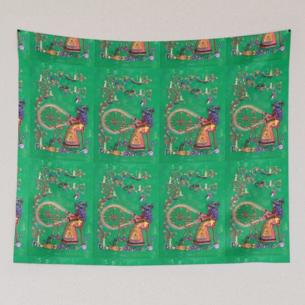Item preview, Spellbound - Witch at Spinning Wheel Artwork designed and sold by DeidreDreams.