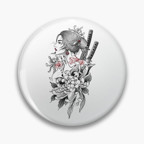 Item preview, Samurai Women With Snake Tattoo designed and sold by JTS STORE.